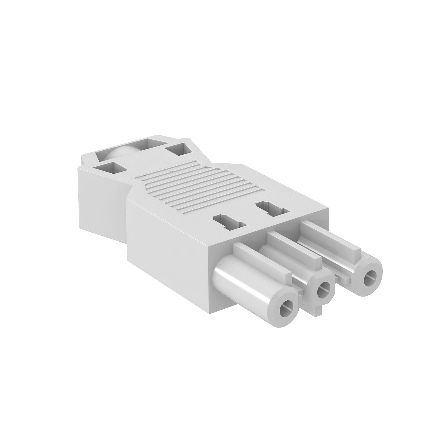 Tomada de corrente de 3 polos Ligação de parafuso branco