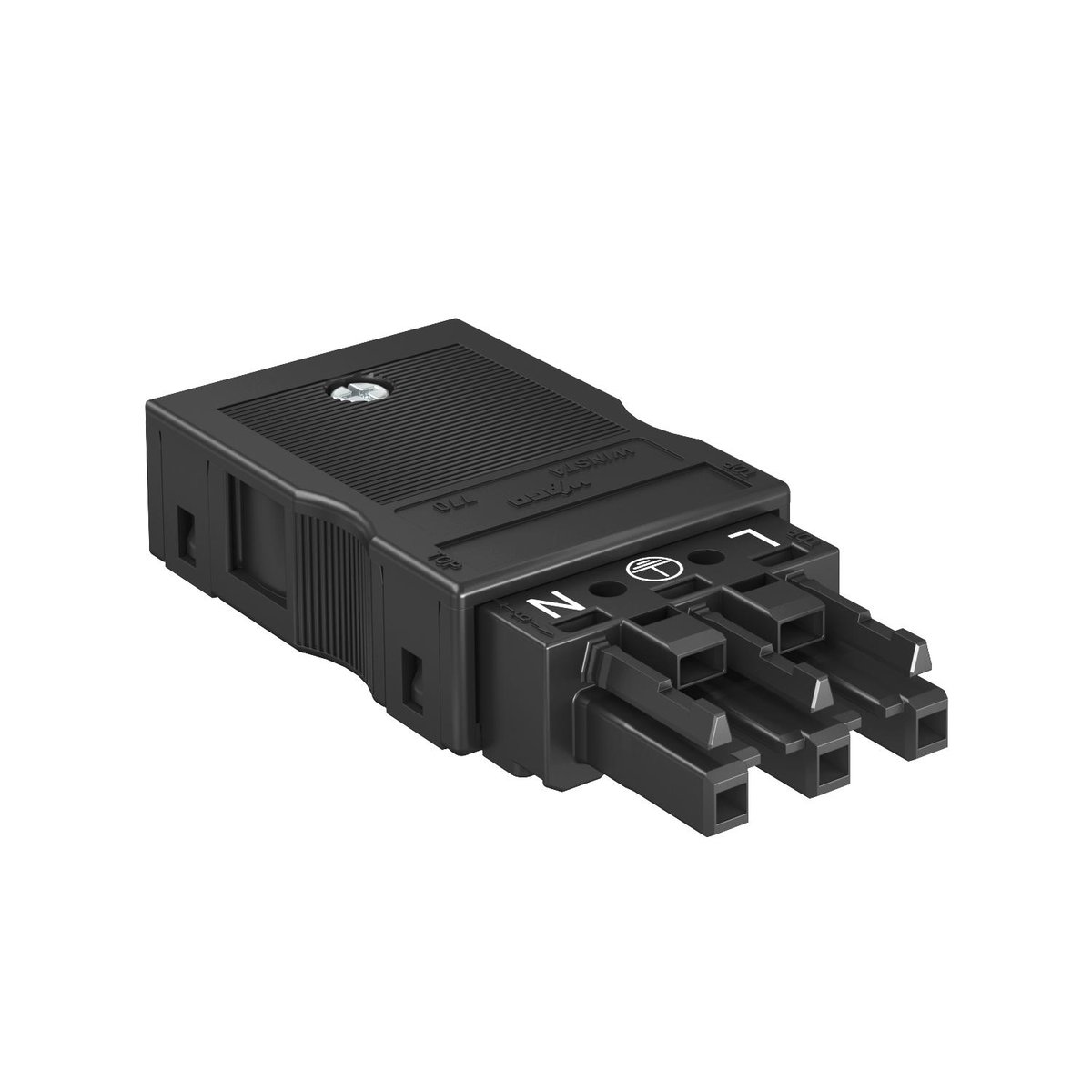 Tomada de corrente 3 polos, WINSTA 76x35x15 Poliamida preto