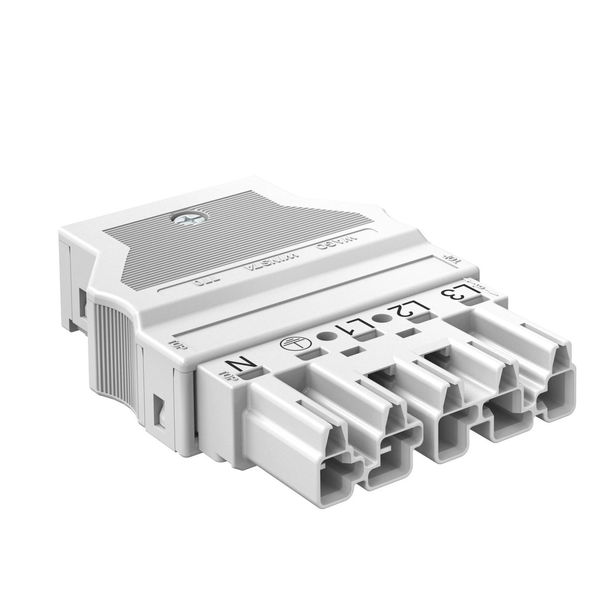 Ficha de corrente 5 polos, WINSTA 76x55x17 Poliamida branco
