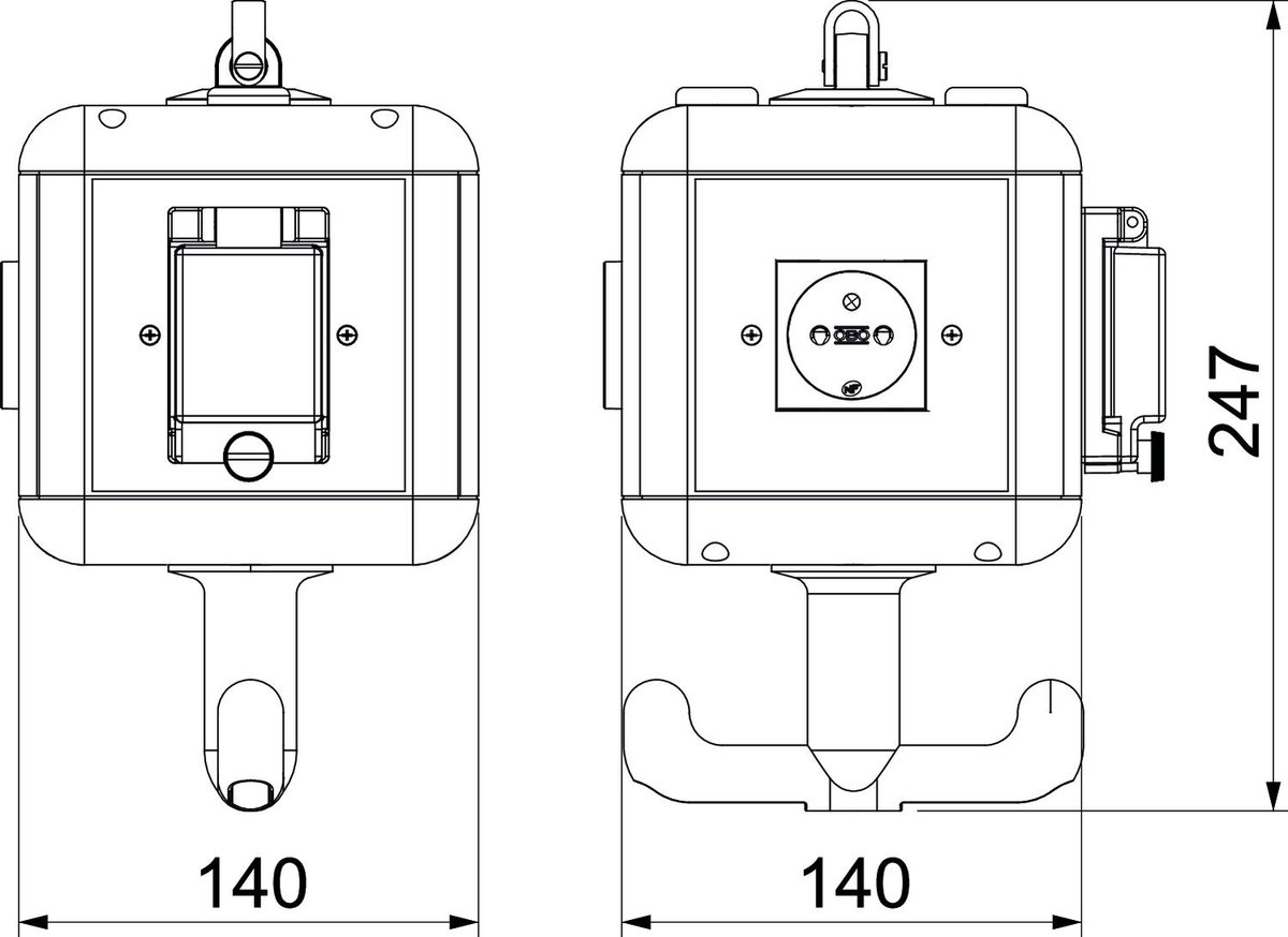 HoverCube IP20, com FI/LS NF Poliamida preto grafite RAL 9011 – Imagem 2 de 2