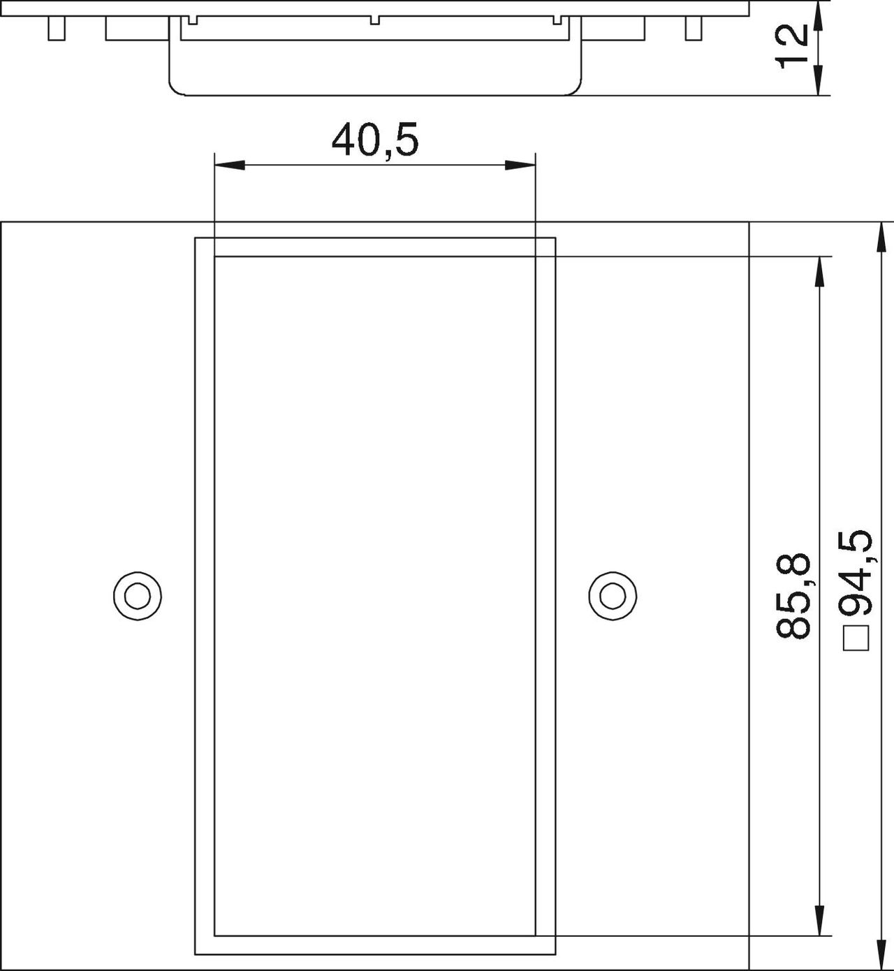 Cover plate 2x Modul 45 95x95mm Poliamida branco puro RAL 9010 – Imagem 2 de 2
