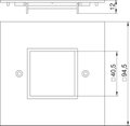 Espelho simples Modul 45 95x95mm Poliamida branco puro RAL 9010