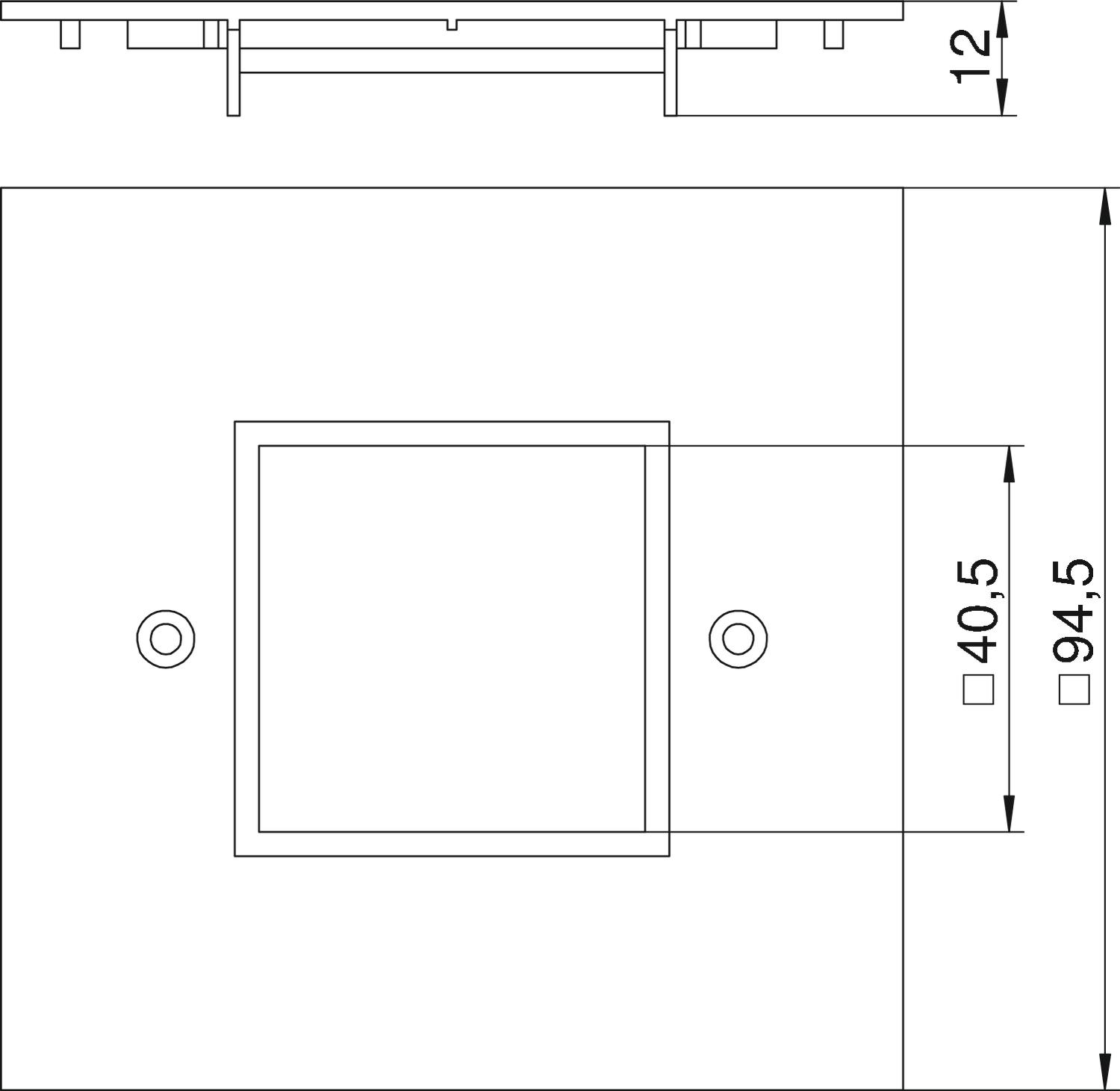Espelho simples Modul 45 95x95mm Poliamida branco puro RAL 9010 – Imagem 2 de 2