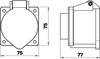 Tomada 3 polos+N+PE 400 V 32 A 75x75x72