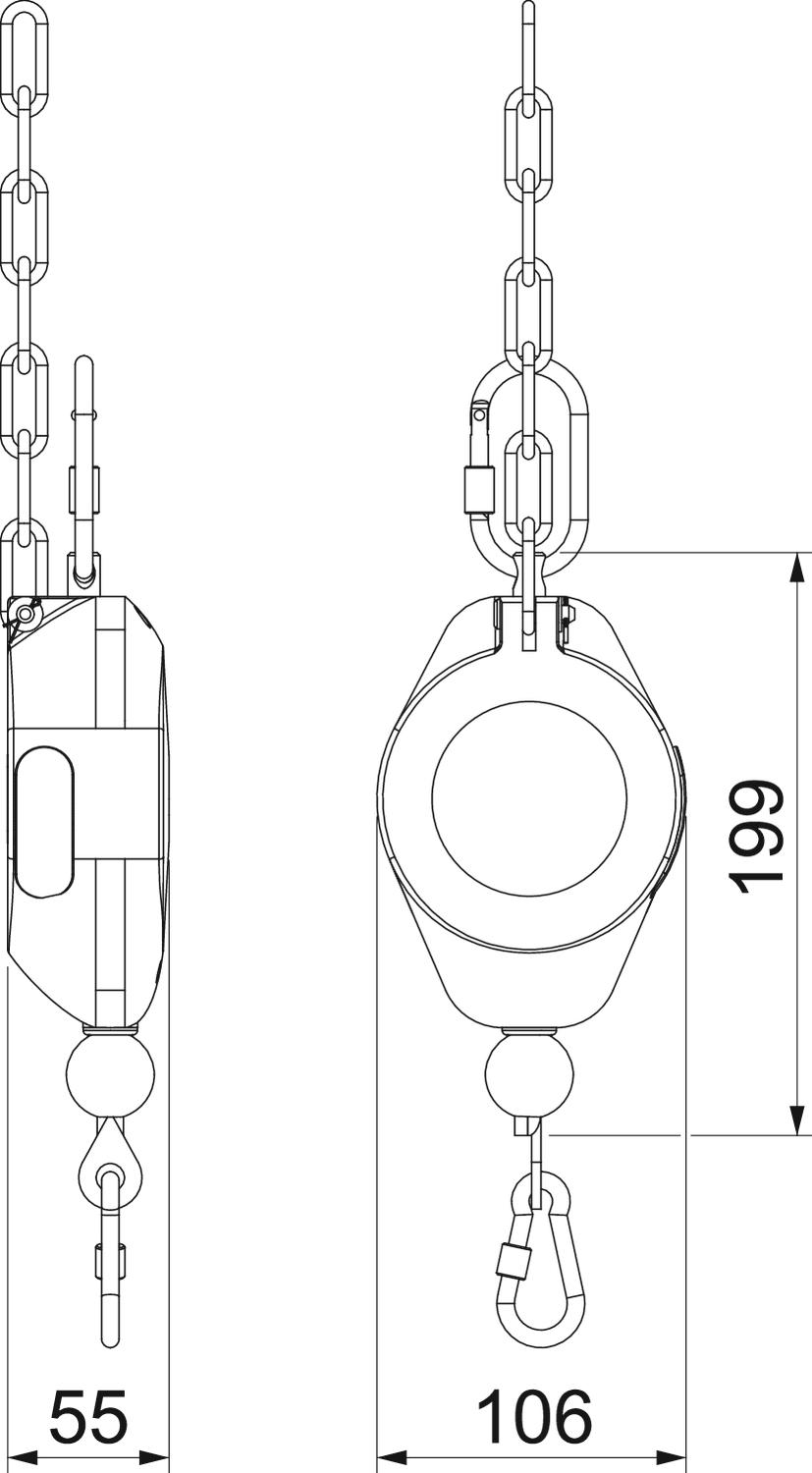 Roldana para VH < 6Kg de capacidade de carga 200x105x55 cor-de-laranja – Imagem 2 de 2