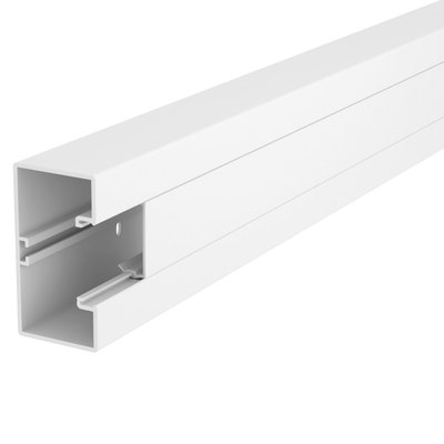 Calha técnica, livre halogéneo Rapid 45, 1 via 2000x100x53 Policarbonato/acrilonitrila-butadieno-estireno branco puro RAL 9010