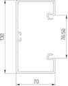 Calha técnica, livre halogéneo com base perfurada 70x130x2000 Policarbonato/acrilonitrila-butadieno-estireno branco puro RAL 9010
