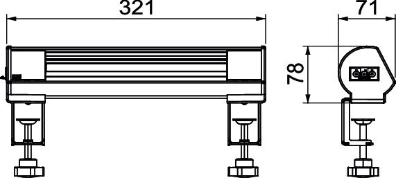 Deskbox, pré-equipada com patilha de fixação 325x71x78 Alumínio anodizado alumínio – Imagem 2 de 2