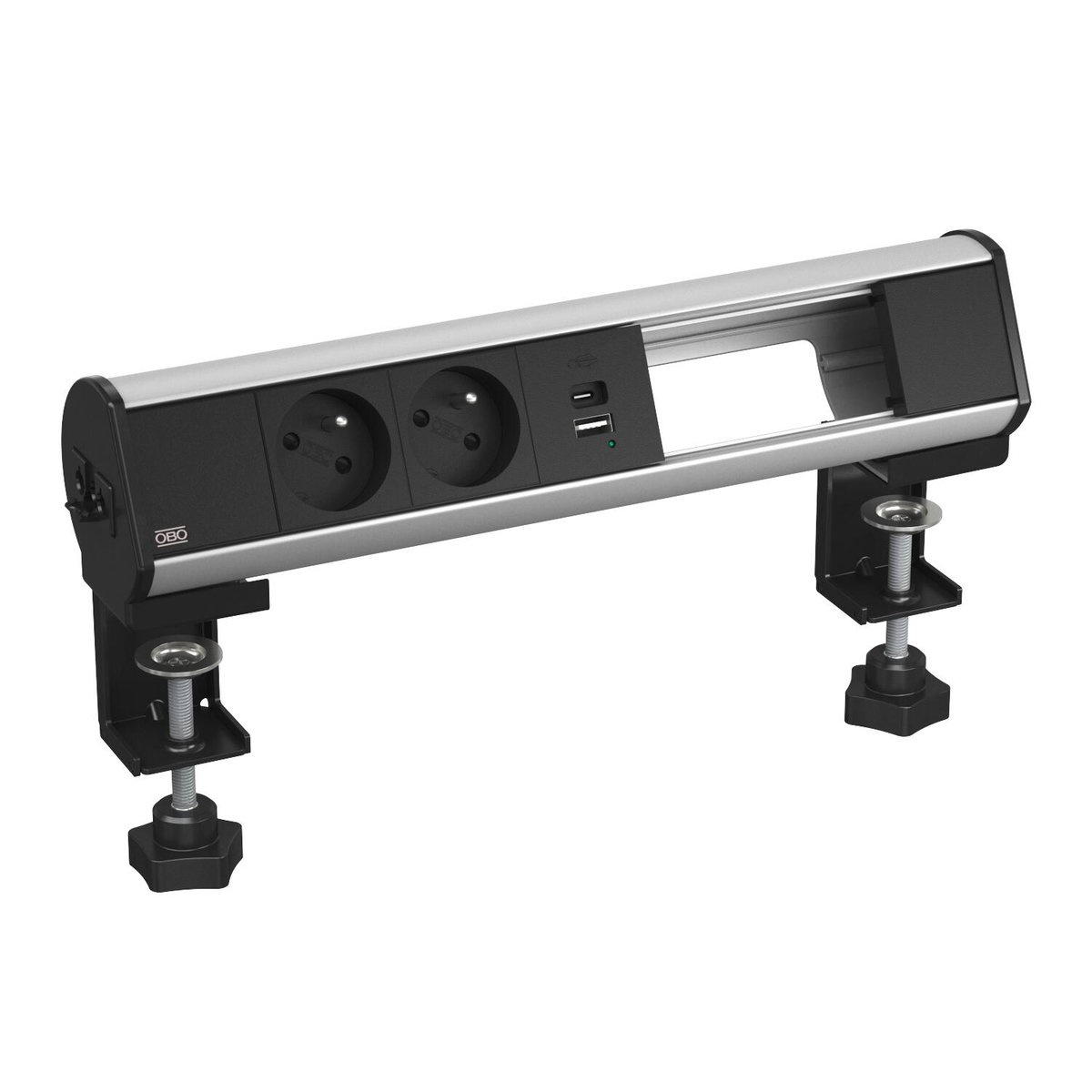 Deskbox com patilha de fixação 325x71x78 Alumínio anodizado alumínio