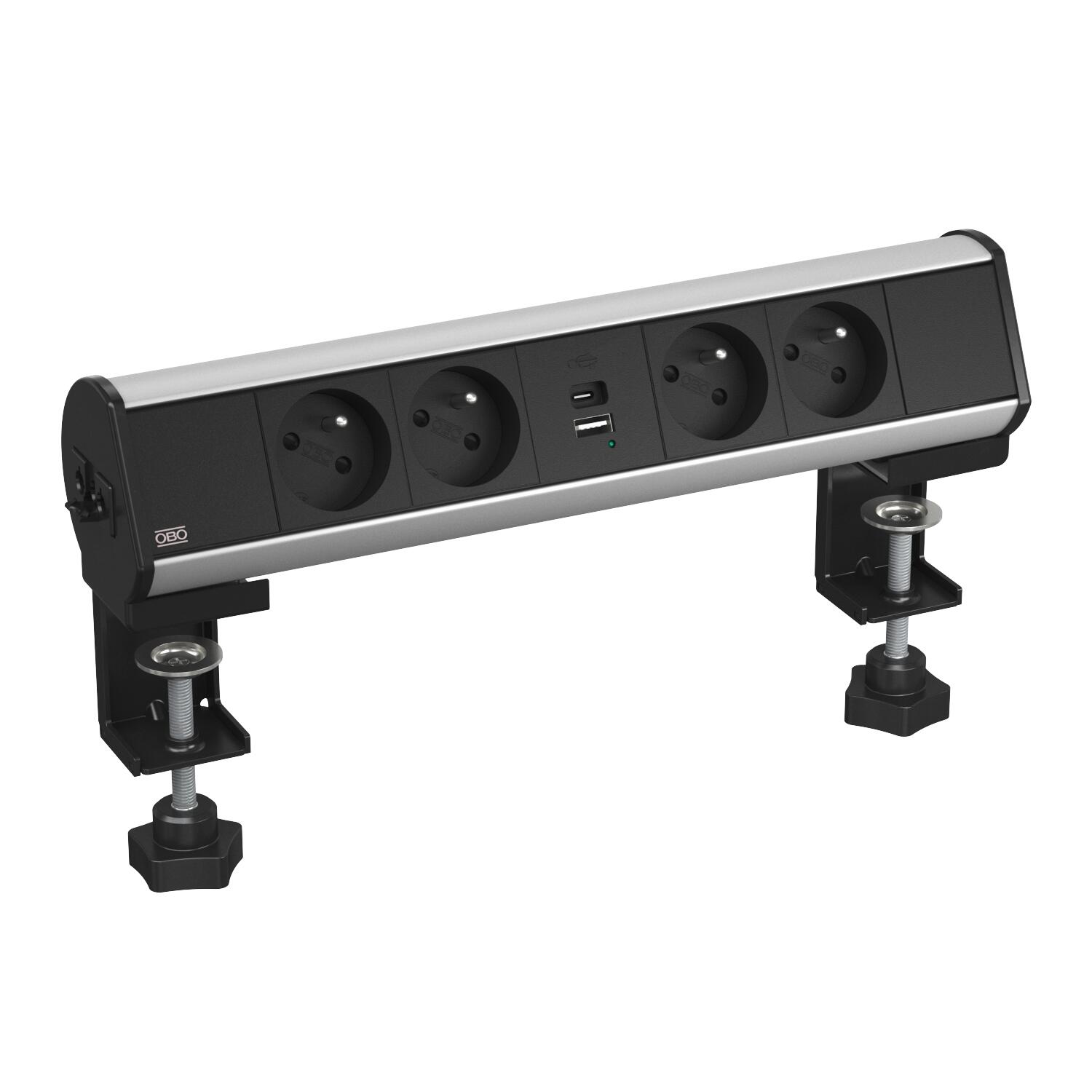 Deskbox com patilha de fixação 325x71x78 Alumínio anodizado alumínio