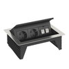 Deskbox, oscilante para montagem embutida em mesa 210x167x68 Aço inoxidável, livre de ferrugem A2 1.4301