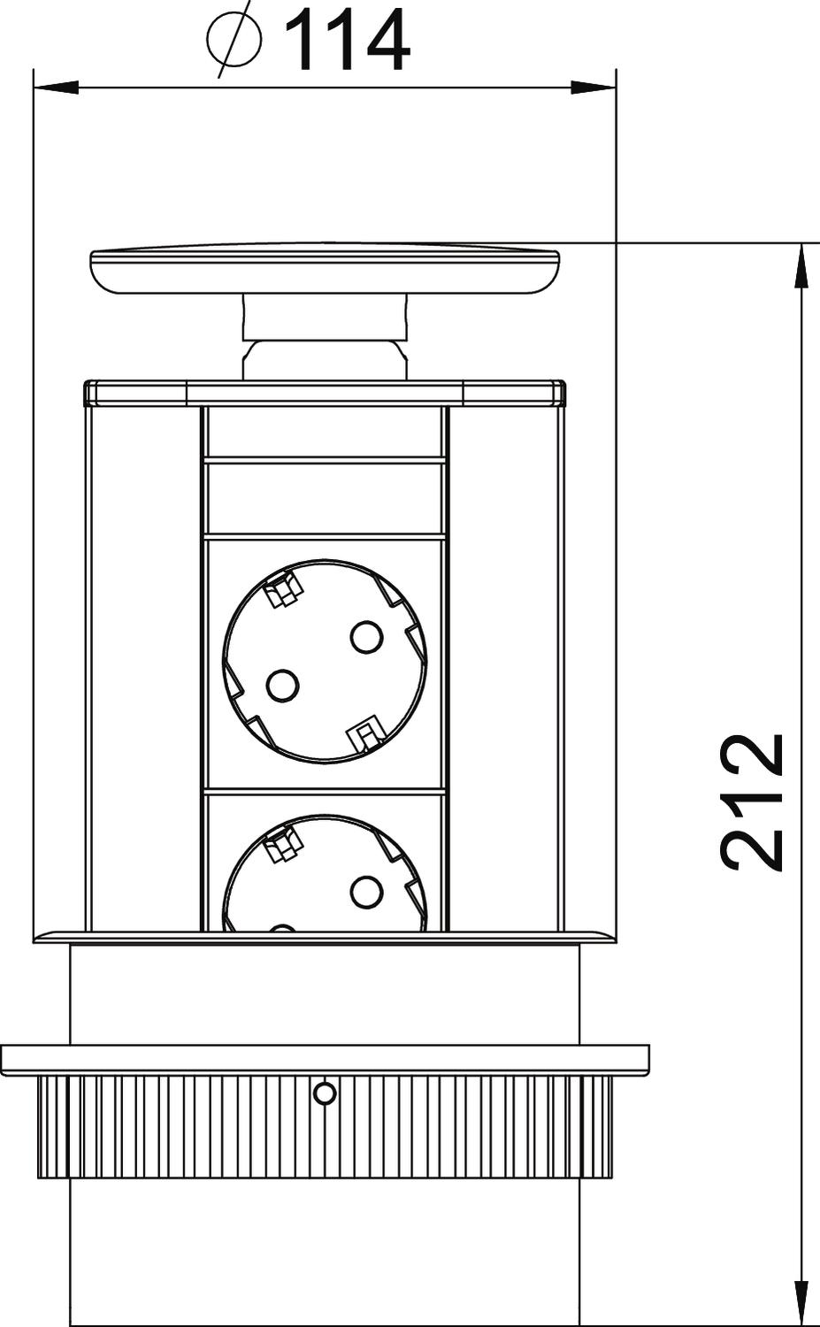 Deskbox, retrátil para montagem em mesas Alumínio anodizado alumínio – Imagem 2 de 2