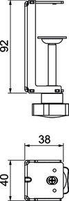 Patilha de fixação intervalo de 40 a 70 mm 80,4x38,5x118 Aço inoxidável, livre de ferrugem 1.4301 A2 1.4301 revestido a pó preto