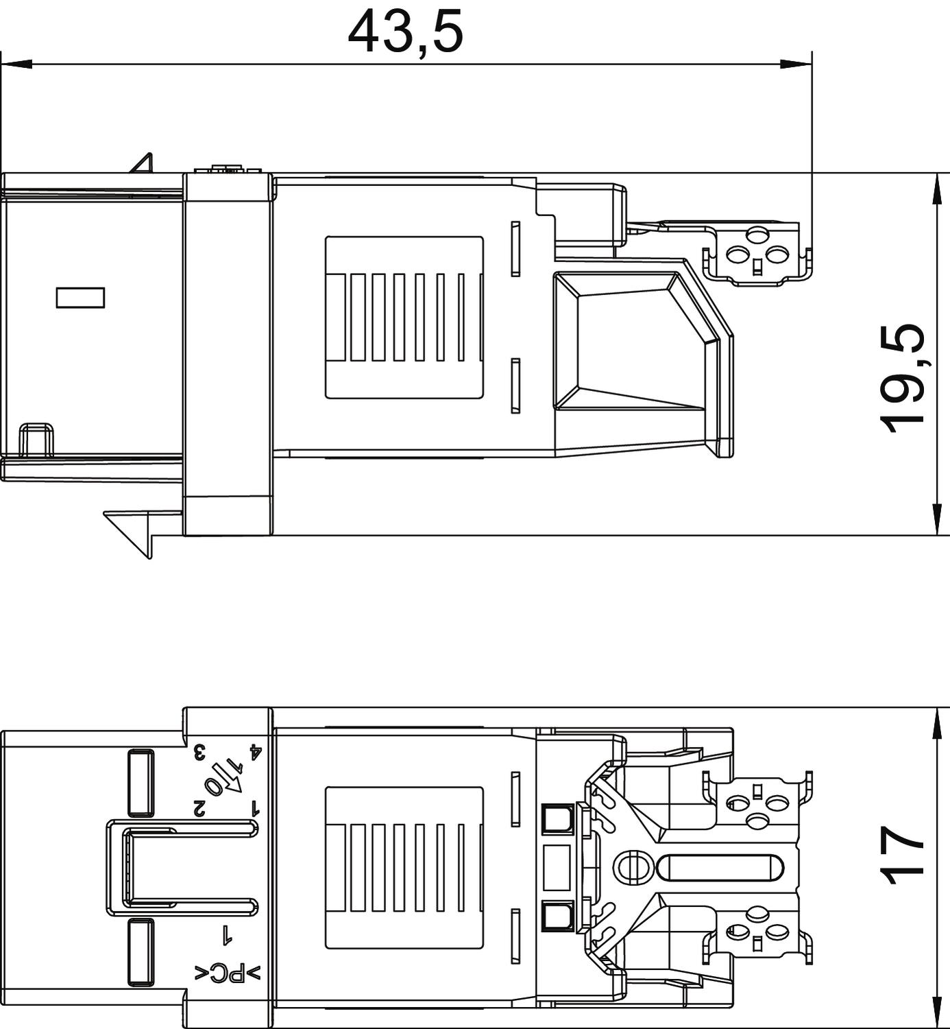 Conector RJ45 CAT 6A não blindado cinzento – Imagem 2 de 2