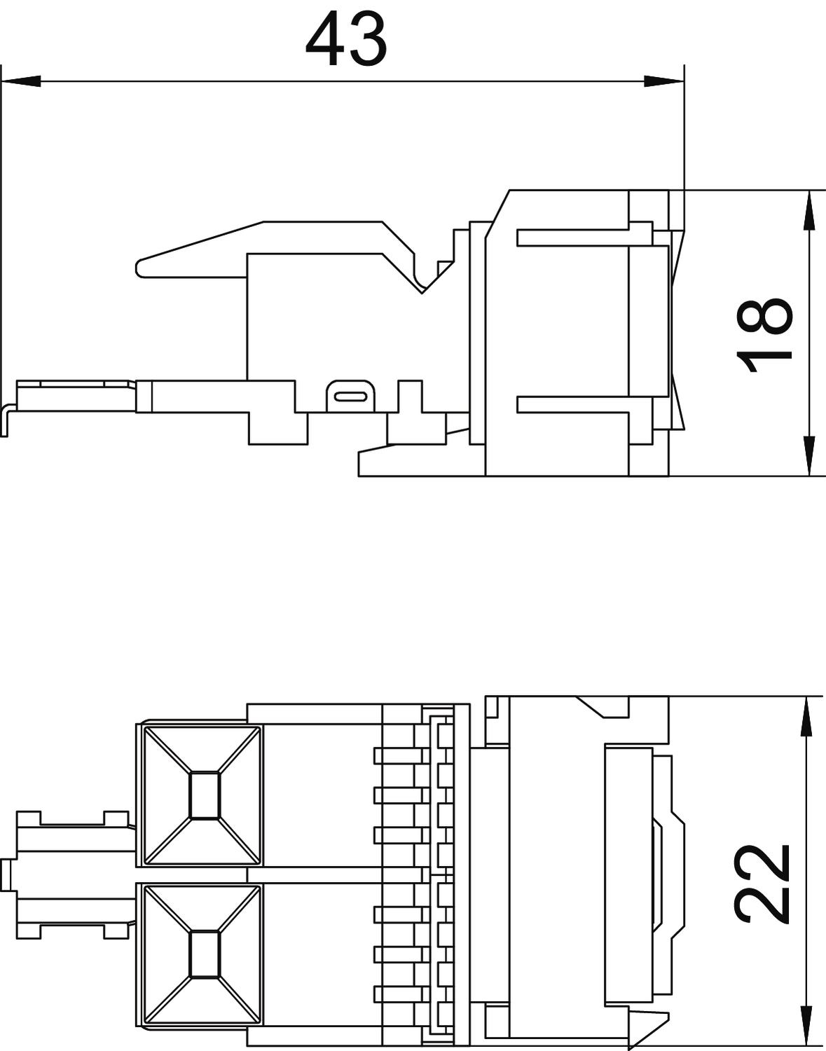 Conector Cat. 6 Snap-In não blindado  – Imagem 2 de 2