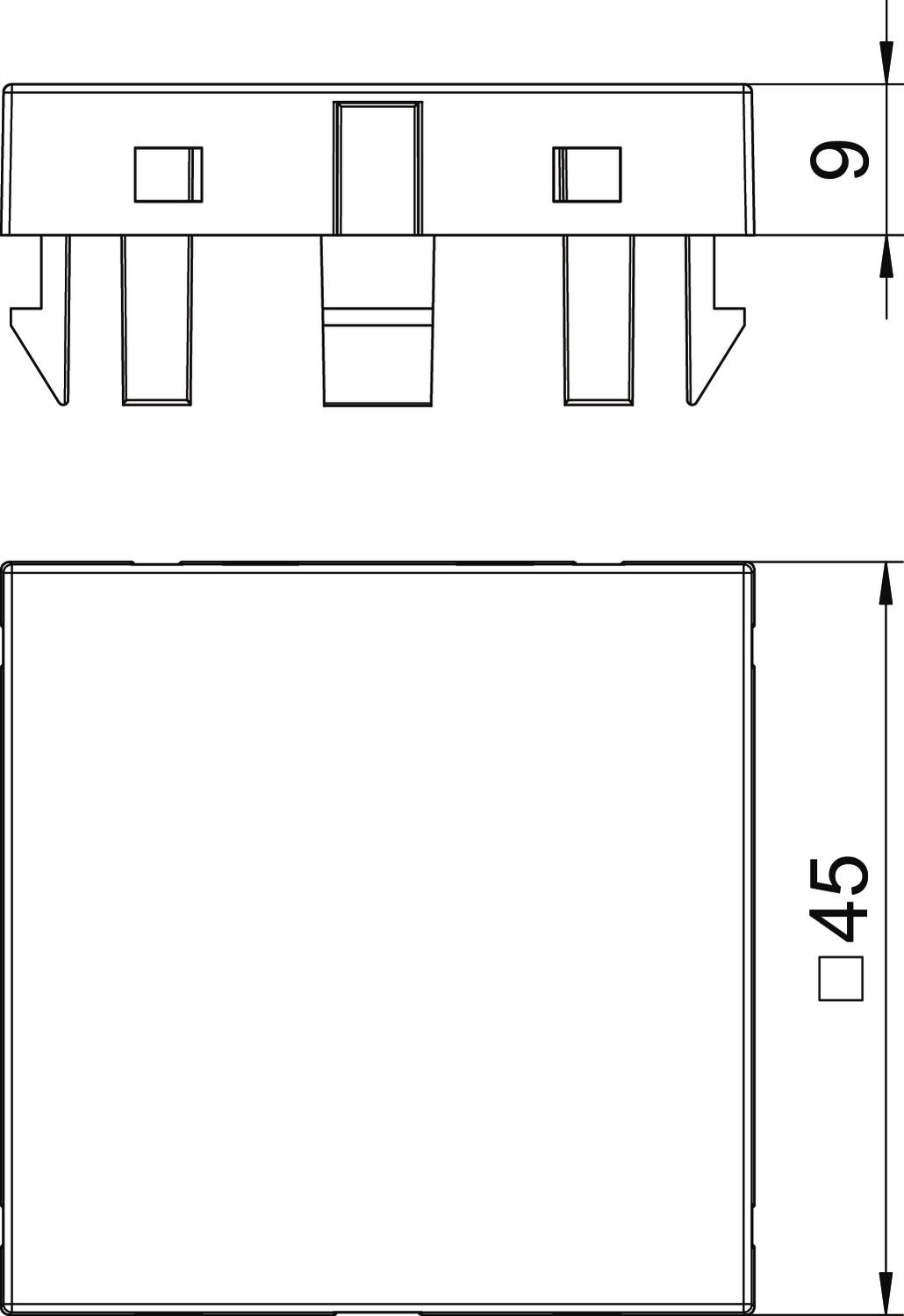 Obturador 1/1 módulo 45x45mm cinzento antracite RAL 7021 – Imagem 2 de 2
