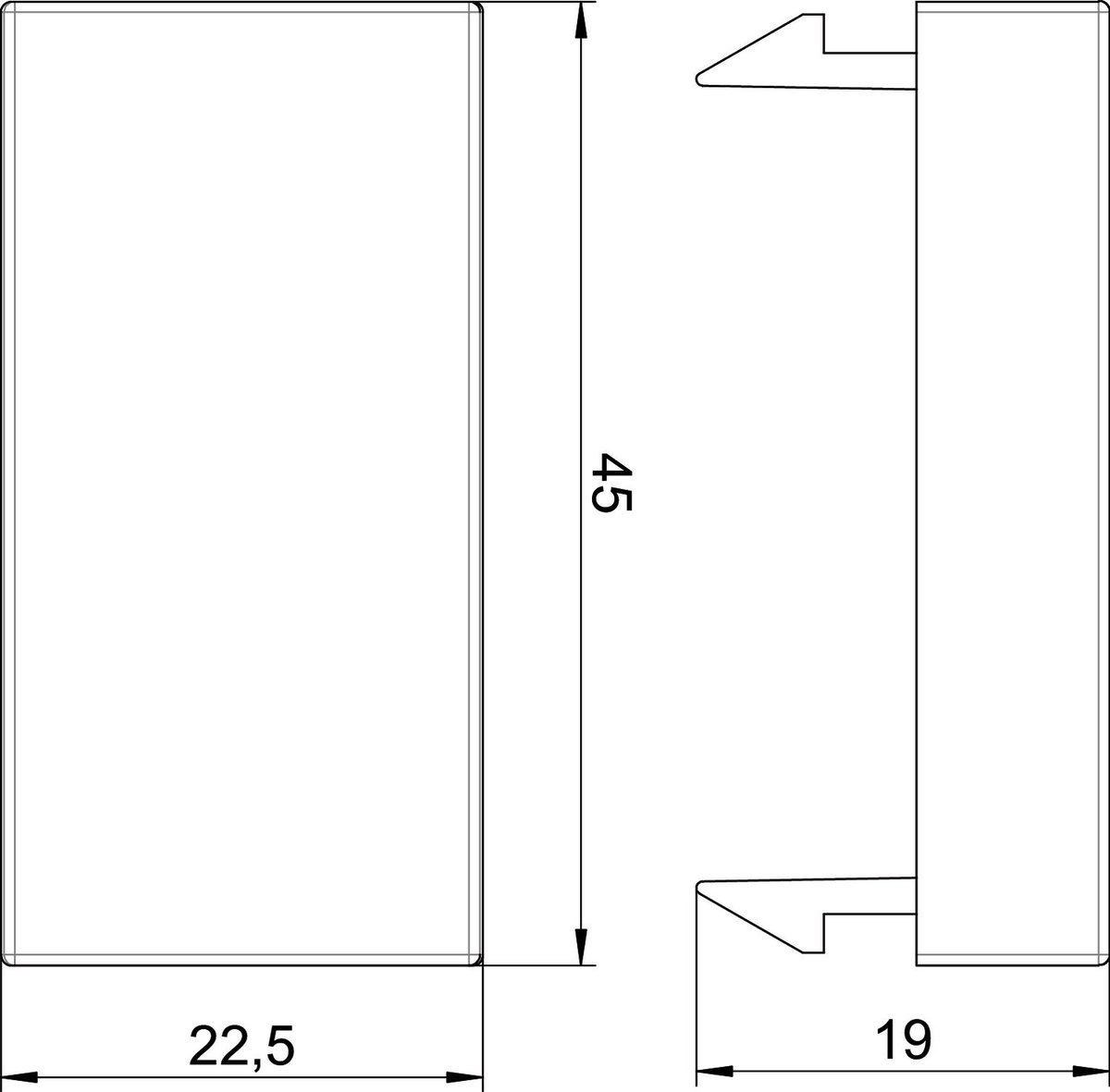 Obturador 1/2 módulo 45x22,5mm cinzento antracite RAL 7021 – Imagem 2 de 2