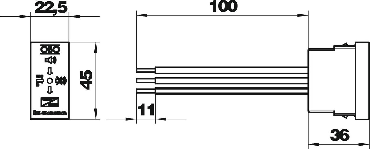 Descarregador sobretensões M45 com sinalização acústica 255V branco puro RAL 9010 – Imagem 2 de 3