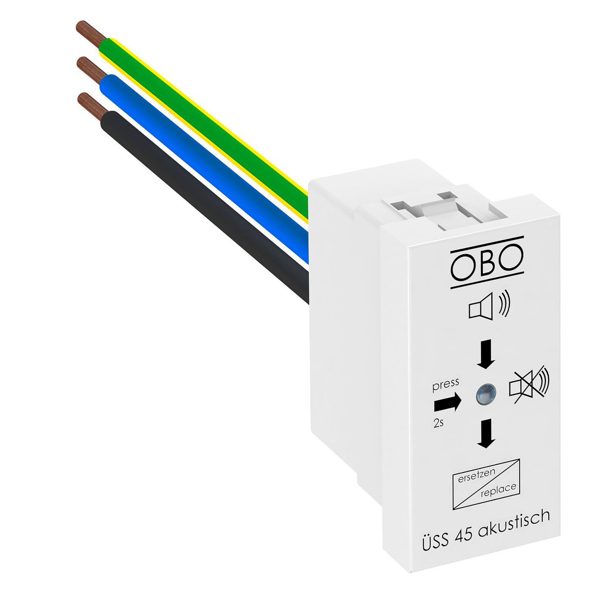 Descarregador sobretensões M45 com sinalização acústica 255V branco puro RAL 9010