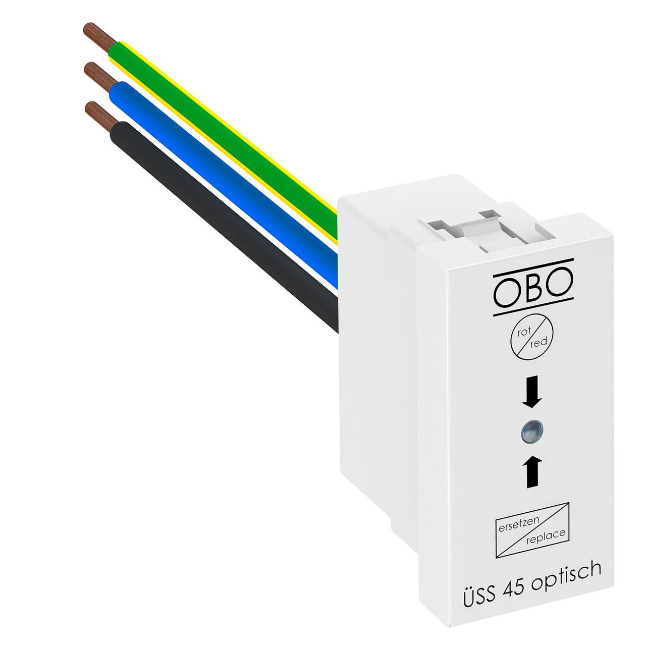 Descarregador sobretensões M45 com sinalização visual 255V branco puro RAL 9010