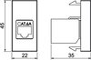 Espelho para conectores CAT 6A Fêmea-fêmea 1/2 módulo 22,5x45x35 Policarbonato cinzento antracite RAL 7021