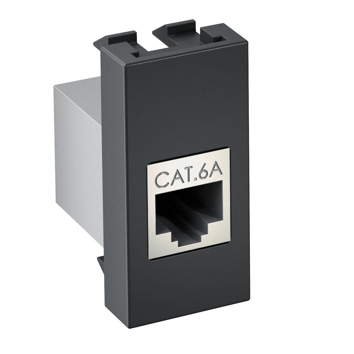 Espelho para conectores CAT 6A Fêmea-fêmea 1/2 módulo 22,5x45x35 Policarbonato cinzento antracite RAL 7021