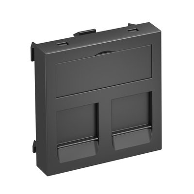 Espelho de dados para 2 conectores Tipo A 45x45mm Policarbonato cinzento antracite RAL 7021