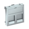 Espelho de dados para 2 conectores Tipo A 45x45mm Policarbonato alumínio lacado