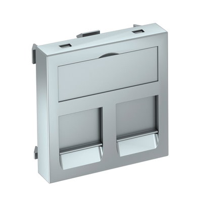 Espelho de dados para 2 conectores Tipo A 45x45mm Policarbonato alumínio lacado