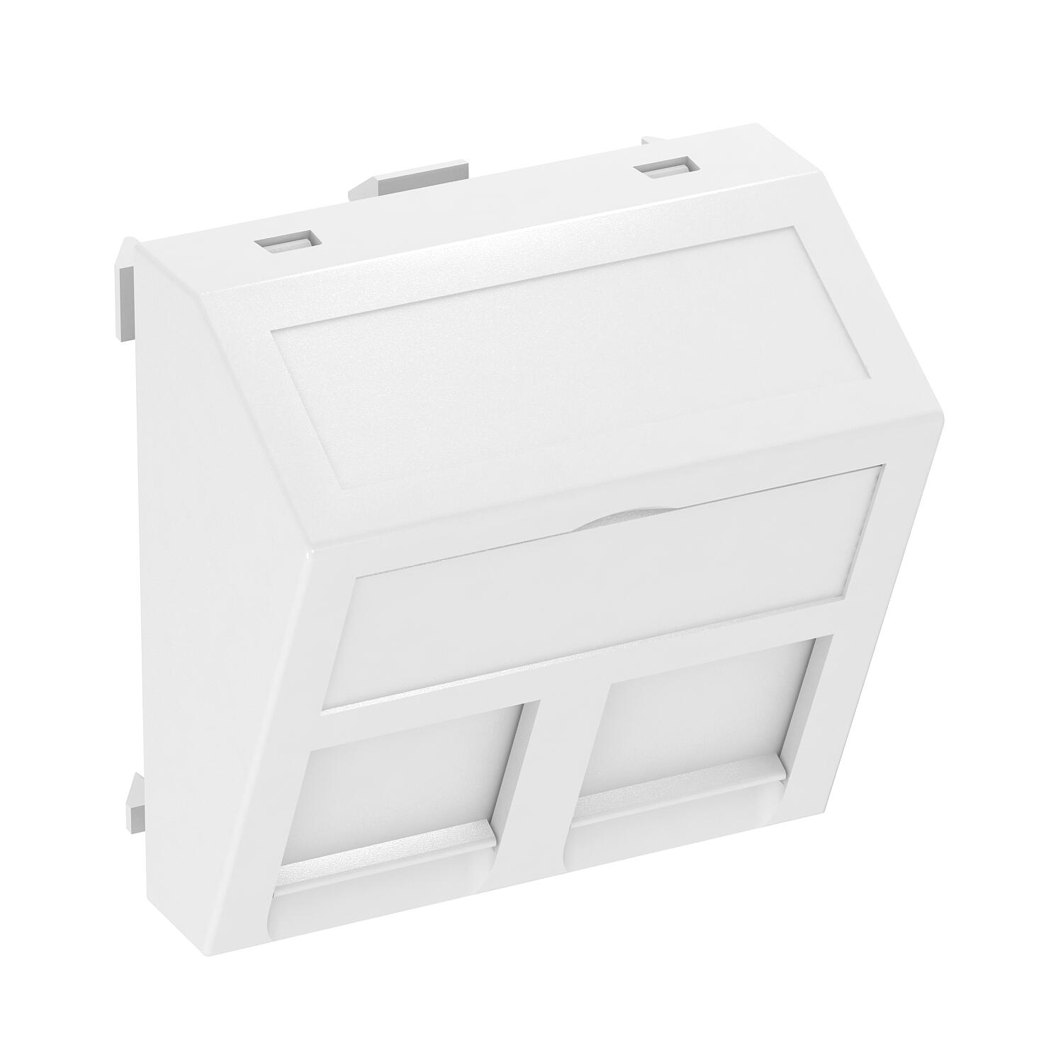 Espelho para 2 conectores Tipo B 45x45mm Policarbonato branco puro RAL 9010