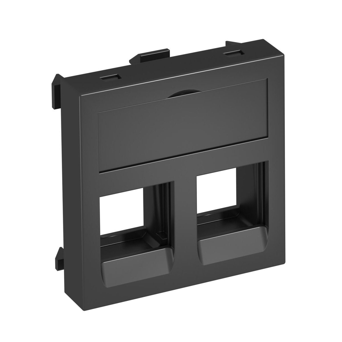 Data technology support f. 2 connection modules type C 45x45mm Policarbonato cinzento antracite RAL 7021