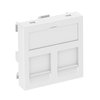 Espelho de dados para 2 conectores Tipo RM 45x45mm Policarbonato branco puro RAL 9010
