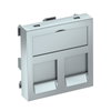 Espelho de dados para 2 conectores Tipo RM 45x45mm Policarbonato alumínio lacado