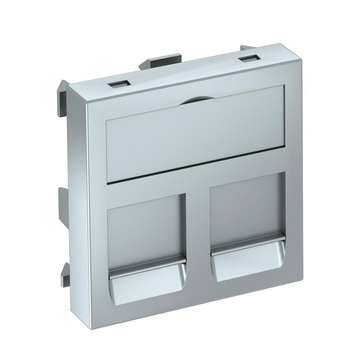 Espelho de dados para 2 conectores Tipo RM 45x45mm Policarbonato alumínio lacado