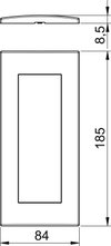 Espelho Modul 45, triplo 84x185mm Policarbonato branco puro RAL 9010