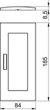 Espelho Modul 45, triplo 84x185mm Policarbonato branco puro RAL 9010