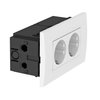 Unidade de tomadas Modul 45, duplo 84x140x59mm Policarbonato branco puro RAL 9010