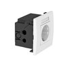 Unidade de tomadas Modul 45, simples 84x84x59mm Policarbonato branco puro RAL 9010