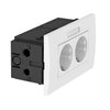 Unidade de tomadas Modul 45, duplo 84x140x59mm Policarbonato branco puro RAL 9010