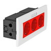Unidade de tomadas Modul 45, triplo 84x185x59mm Policarbonato vermelho RAL 3001