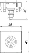 Tomada de equipotencial 45x45mm Policarbonato branco puro RAL 9010