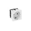 Tomada 0°, simples Alvéolos protegidos 250V, 10/16A Policarbonato branco puro RAL 9010