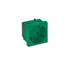 Tomada 33°, simples Alvéolos protegidos 250V, 10/16A Policarbonato verde menta RAL 6029