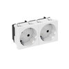 Tomada 33°, dupla Alvéolos protegidos 250V, 10/16A Policarbonato branco puro RAL 9010