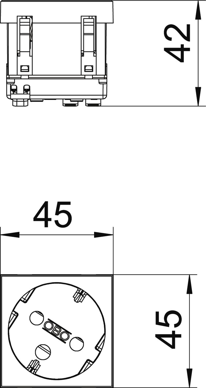 Tomada 33°, simples, encrav. Alvéolos protegidos 250V, 10/16A Policarbonato vermelho RAL 3001 – Imagem 2 de 3