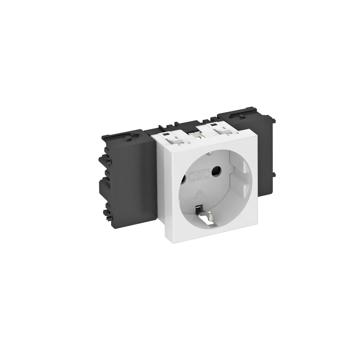 Socket 0°, single protective contact, Connect 45 250V, 10/16A Policarbonato branco puro RAL 9010