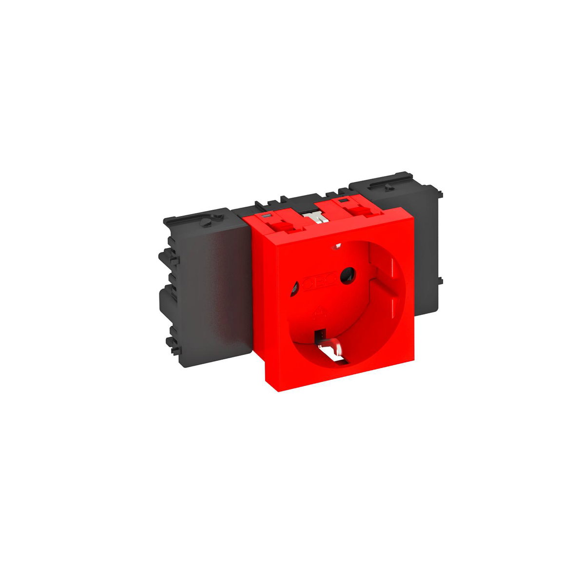 Socket 0°, single protective contact, Connect 45 250V, 10/16A Policarbonato vermelho RAL 3001