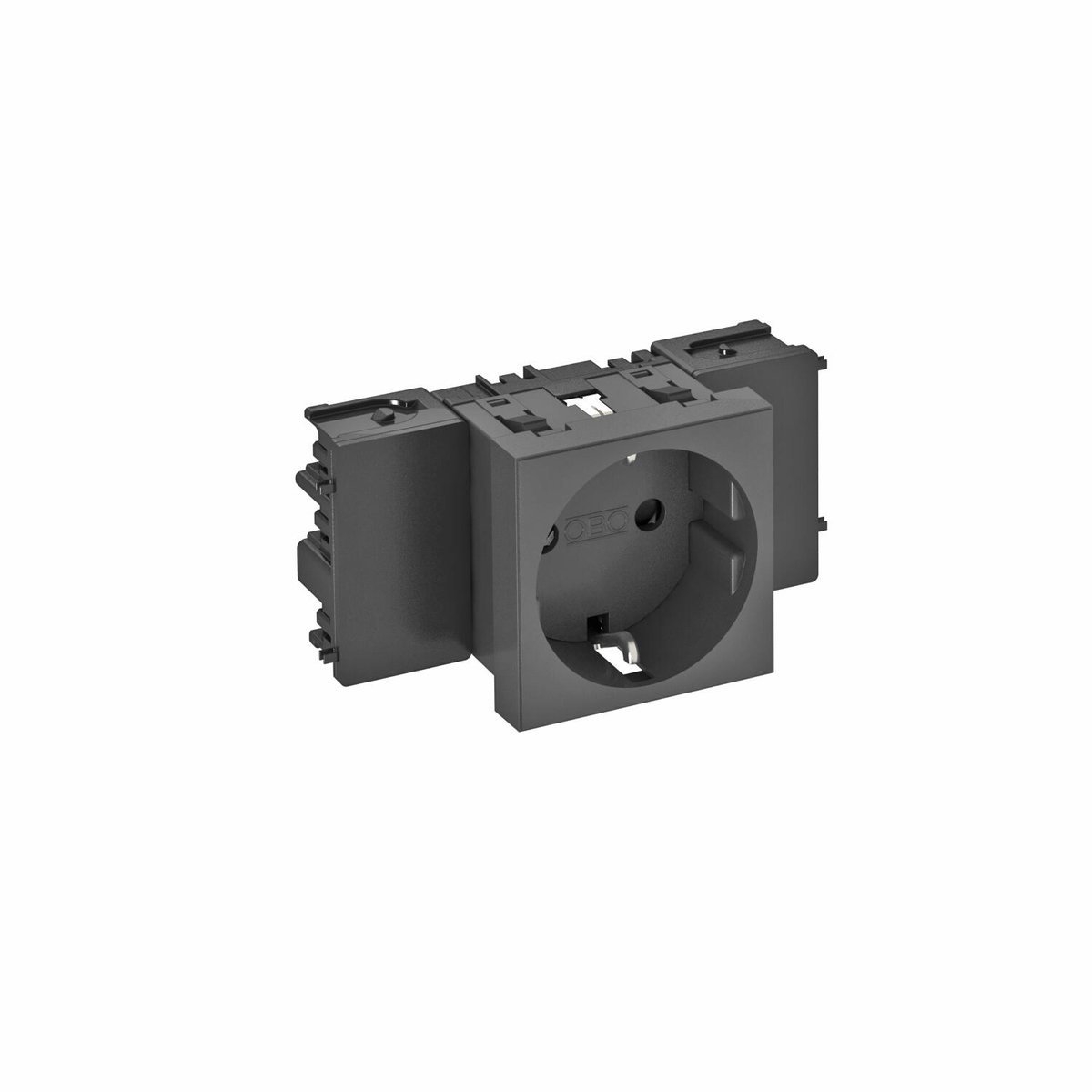 Socket 0°, single protective contact, Connect 45 250V, 10/16A Policarbonato cinzento antracite RAL 7021
