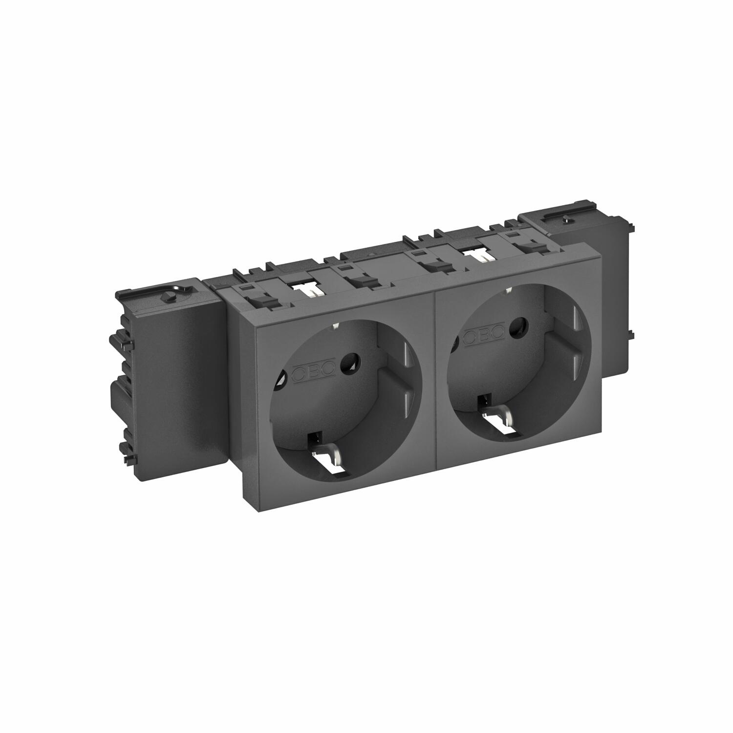 Socket 0°, double protective contact, Connect 45 250V, 10/16A Policarbonato cinzento antracite RAL 7021
