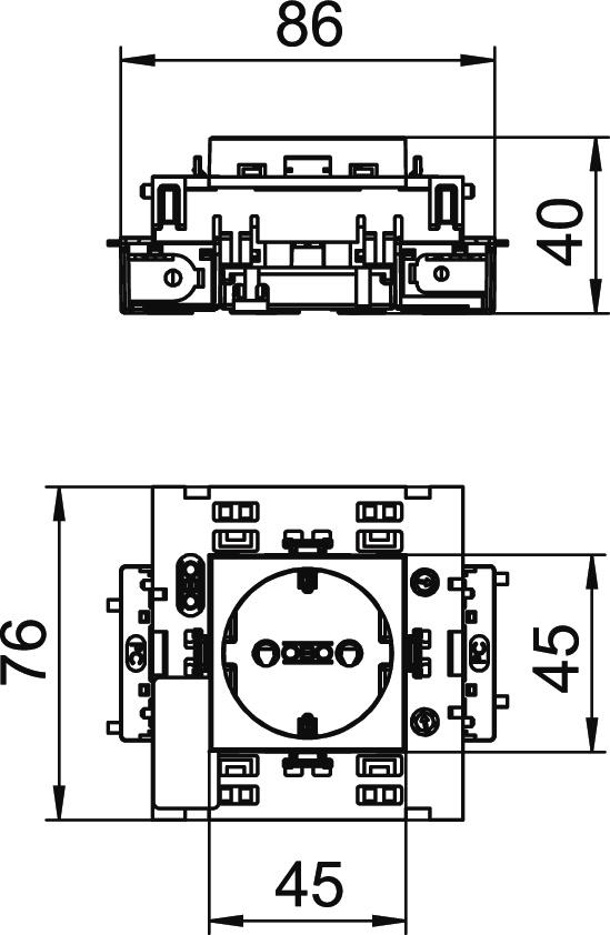 Socket 0°, single protective contact, Connect 80 250V, 10/16A Policarbonato vermelho RAL 3001 – Imagem 2 de 2
